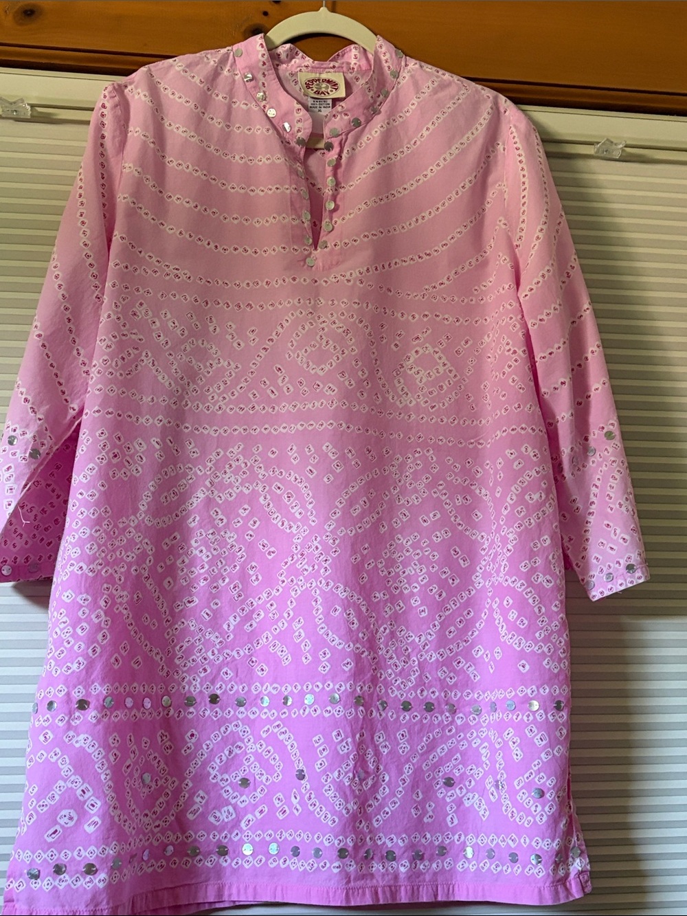 Pink Embroidered Eyelet Swim Coverup Tunic